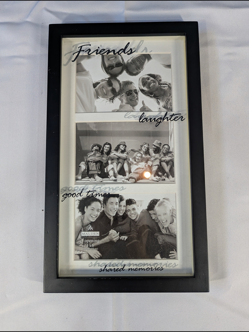 Friends Multi-Opening Photo Frame in Black - Three 4x6 Photos